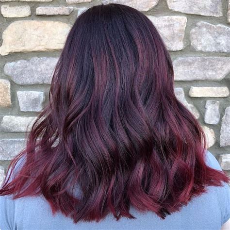 red purple balayage|balayage purple on red hair.